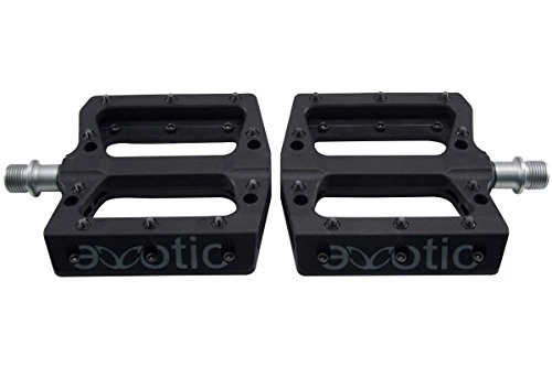 Mountainbike-Pedales : CarbonCycles Exotische Thermoplast flach BMX MTB Pedale, 6 Farben 350 g / Paar Pin austauschbar, schwarz