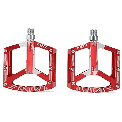 Mountainbike-Pedales : CNC-Fahrradpedal aus Aluminiumlegierung, rutschfeste Fahrradlagerpedale mit Standardgewinde, korrosionsbeständig für die Reparatur von Mountainbikes(rot)