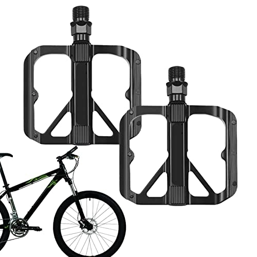 Mountainbike-Pedales : Eren 5 Pcs Fahrradpedale | Fahrradplattformpedale aus Aluminiumlegierung, 9 / 16 Zoll kompatibel - Fahrradpedal mit breiter Plattform für Rennrad-Mountainbikes, schwarz