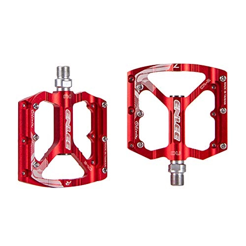 Mountainbike-Pedales : Everpertuk 1 Pair Fahrrad Pedal ENLEE CNC Sealed Bearing Aluminum Alloy Bicycle Pedal MTB Mountain Bike Anti-Slip Ultralight Pedals Cycling Accessories (rot)