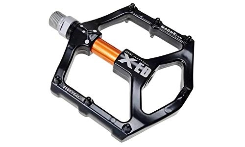 Mountainbike-Pedales : Evetin Flat Plattform Achsendurchmesser 9 / 16 Zoll Magnesium Ultra-Light MTB BMX Rennrad Trekking Anti-Rutschpedale Fahrrad Pedale 1031 (Orange)