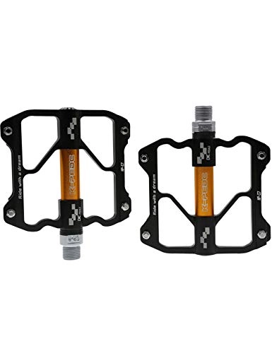 Mountainbike-Pedales : Fahrrad Sealed Bearing PedaleThree, Bearing Ultra, Lightweight Aluminum Alloy Bicycle Pedal, Black & Gold