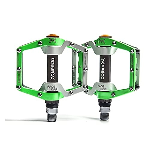Mountainbike-Pedales : Fahrradpedal Anti-Slip Ultralight CNC MTB Mountainbike Plattform Pedal Flacher versiegelt Lagerpedale Fahrradzubehör Pedale Fahrrad (Color : Green)