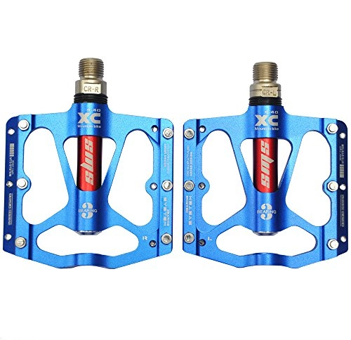 Mountainbike-Pedales : Fahrradpedale von UPANBIKE, ultraleicht, 1, 43 cm, dreifaches Lager, aus Aluminium, blau