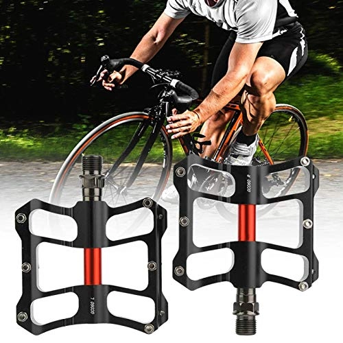 Mountainbike-Pedales : FOLOSAFENAR Anti-Rutsch-Fahrradpedale Hohe Haltbarkeit, Nicht verformbare Mountainbike-Pedale Guter Ersatz für Ihr Fahrrad(Black red)