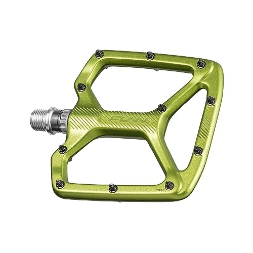 Mountainbike-Pedales : Funn Python Flache Fahrradpedale - Breite Plattform-Fahrradpedale für BMX / MTB Mountainbike, 9 / 16-Zoll CrMo-Achse (Grün)