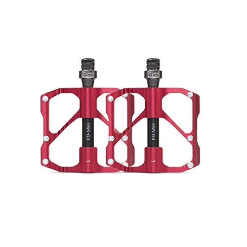 Mountainbike-Pedales : GAOXINGBIANLIDIAN Fahrradpedale, Universal Mountainbike Pedale Plattform Radfahren Ultra Sealed Lager Aluminiumlegierung Flache Pedale 9 / 16" (Color : Red (Mountain))