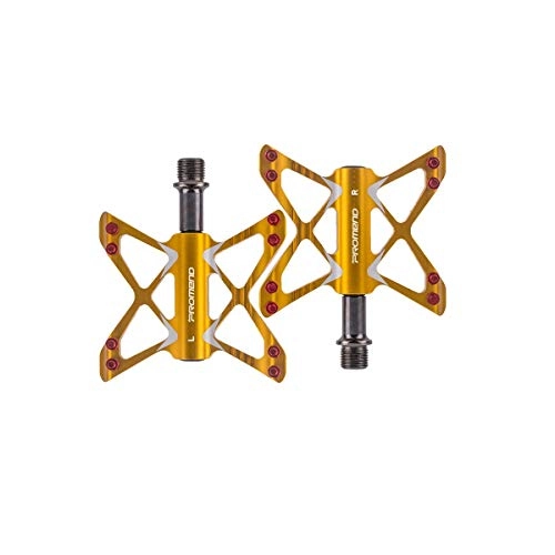 Mountainbike-Pedales : GAOXINGBIANLIDIAN Mountain Bike Pedale, Ultra Strong Bunte CNC gefrste 9 / 16"Radfahren Sealed 3 Bearing Pedale, einfaches Butterfly-Design (Color : Gold)