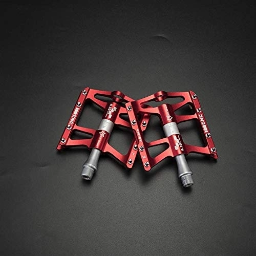Mountainbike-Pedales : HNZZ Fahrradpedal 4 Lager-Fahrrad-Pedal Anti-Rutsch-Ultra CNC MTB Mountainbike Pedal Gedichtetes Lager Pedale Fahrradzubehör (Color : Red)