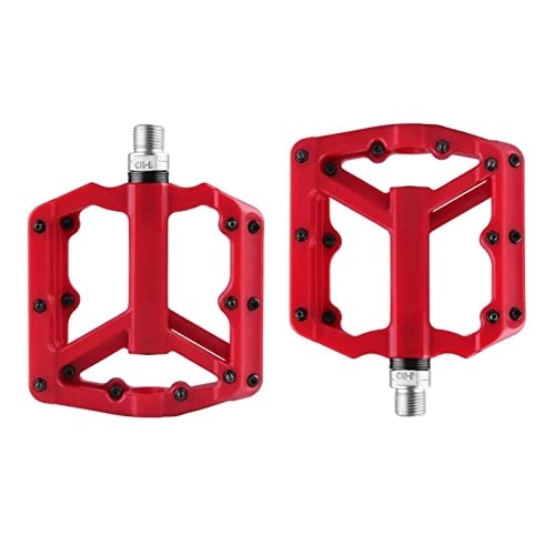 Mountainbike-Pedales : HuaShslt Mountainbike Pedal Ultralight Flat Nylon Fahrrad Pedal wasserdichte Lager Fahrrad Pedal Fahrrad Zubehör Pedale Road Bike Pedals Pedale for Rennrad (Color : Red)