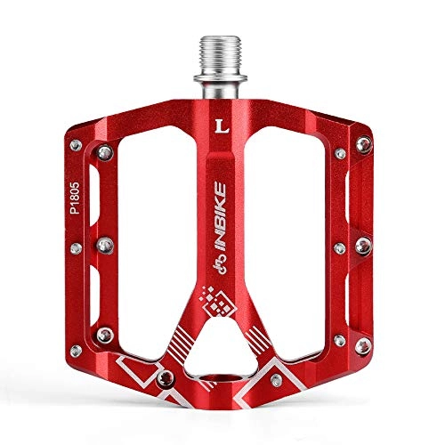 Mountainbike-Pedales : INBIKE Fahrradpedale Anti-Rutsch CNC Aluminiumlegierung MTB Pedal für Fahrrad Mountainbike E-Bike Radsport Rot P1805