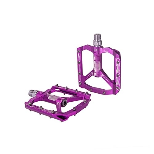 Mountainbike-Pedales : KLYSO Ultra-Licht-Fahrradpedal voll CNC Mountainbike -Pedal L7U Material + du Bearing Aluminium -Pedal (Color : Purple)