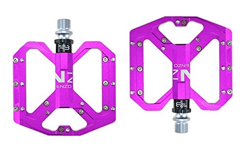 Mountainbike-Pedales : LnNyRf Leichter Plattfuß Ultra Mountain Bike Pedale MTB Aluminiumlegierung Sealed 3 Lager Anti-Rutsch-Fahrradpedale Fahrradteile (Color : Purple)