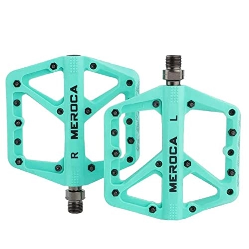 Mountainbike-Pedales : LUOSHUO Pedale Fahrrad Fahrradpedal MTB Pedal Mountainbike Nylon Leichtes Antislip extra großer Abfahrt for den Menschen großer Fuß Fahrradpedale (Color : Biancci Green)