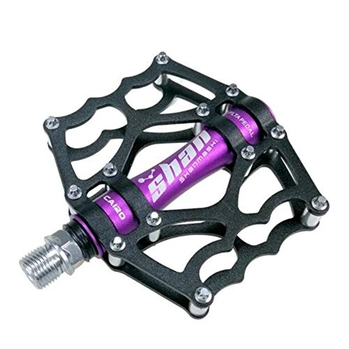 Mountainbike-Pedales : MTB Mountain Bike Pedale Aluminiumlegierung CNC-Bike Fußraste Big Flat Ultra Cycling BMX Pedal (Color : Purple)