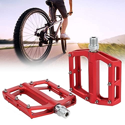 Mountainbike-Pedales : Nofaner Fahrradpedale, 2 Stück Mountainbike-Pedale rutschfeste Aluminiumlegierung Leichte Fahrrad-Flachpedale Fahrradteile Ersatzzubehör(rot)