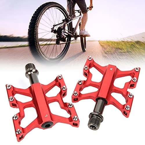 Mountainbike-Pedales : Nofaner Fahrradpedale, Fahrrad 3 Lager Aluminiumlegierung Pedale Mountainbike Pedale Teile Ersatzzubehör(rot)