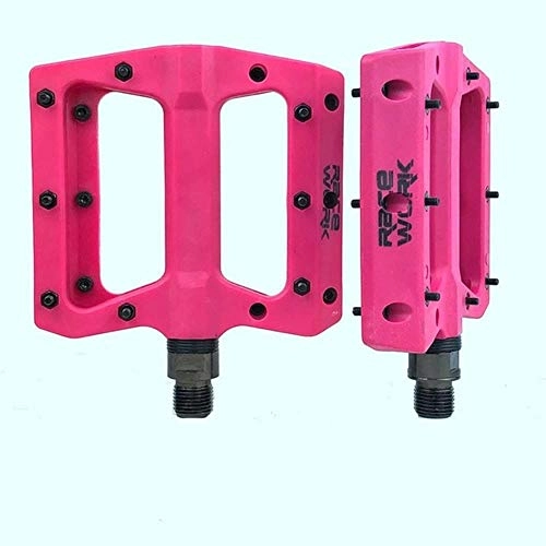 Mountainbike-Pedales : Piore Concise Composite Flach MTB Mountainbike Pedale Nylon Faser Big Foot Rennrad Lager Pedale Bicicleta MTB, pink