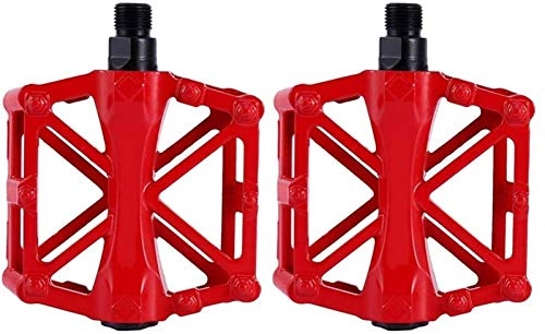 Mountainbike-Pedales : RENFEIYUAN 1 Paar Fahrradpedale, Aluminiumlegierung Fahrradplattform Flache Pedale für Road Mountain BMX MTB Bike MTB Flat Pedals (Color : Red)