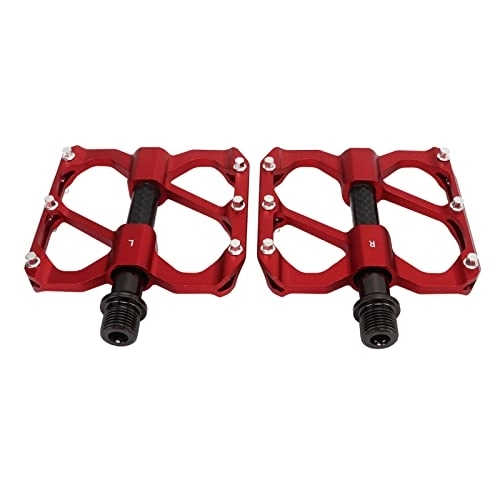 Mountainbike-Pedales : RiToEasysports Fahrradpedale, 2 STÜCKE Rennradpedale Aluminiumlegierung rutschfeste Leichte Flache Plattformpedale für Mountainbike (Rot)