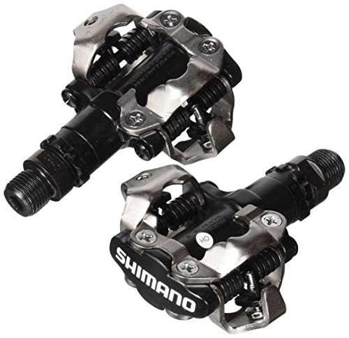 Mountainbike-Pedales : Shimano PDM520 Fahrrad-Klickpedale, Schwarz, SPD-System, mit Platten, für Mountainbike, Aluminium / barrel