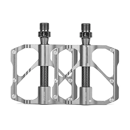 Mountainbike-Pedales : TRUSTTWO Fit for MTB Pedal Road Bicycle Pedal Anti-Rutsch Ultraleicht-Mountainbike Pedale Kohlefaser 3 Lager Pedale Pedale The M86C Silver