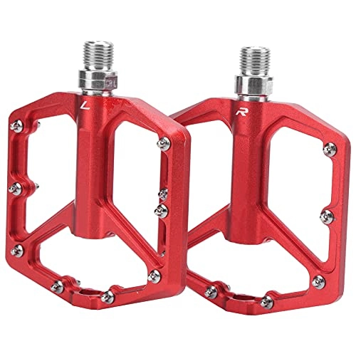 Mountainbike-Pedales : VGEBY Mountainbike-Pedale, 1 Paar rutschfeste Plattformpedale aus Aluminiumlegierung(rot)