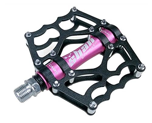 Mountainbike-Pedales : WANGKUN 2019 Neue MTB Mountainbike Pedale Aluminiumlegierung CNC Bike Fußstütze Große Flache Ultraleicht Radfahren BMX Pedal (Color : Pink)