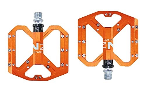 Mountainbike-Pedales : WYJBD Plattfuß Ultra Mountain Bike Pedale MTB CNC-Aluminiumlegierung Sealed 3 Lager Anti-Rutsch-Fahrradpedale Fahrrad (Color : Orange)