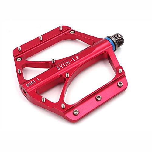 Mountainbike-Pedales : WYX Outdoor Mountainbike Pedale Plattform Fr MTB Strae BMX, CNC Aluminium, Ultral Starke Material Spindel Achse, DU / Sealed Bearings Fahrrad Pedale (1 para) Pedal (Farbe : Rot)