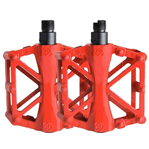 Mountainbike-Pedales : XBETA Langlebige Fahrradpedale, ultraleichtes Aluminium-Kugelfußpedal, MTB-Rennrad-versiegelte Lagerpedale Gemütlich (Color : Red)