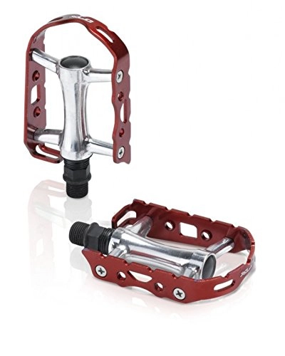 Mountainbike-Pedales : XLC Pedale MTB Ultralight, Silber / Rot, 20x10x4cm