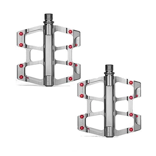 Mountainbike-Pedales : Zhenwo Bicycle Pedals Universal Mountain Bike Pedals Platform Cycling Ultra Sealed Bearing Aluminum Alloy Flat Pedals 9 / 16 Inch Quality More Colours Bicycle Pedal, Silber