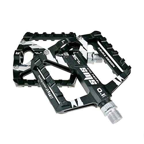 Mountainbike-Pedales : ZXCOOJOOK Fahrradpedal Aluminiumlager Ultraleichte Anti-Rutsch-Doppel-Palin Fuß Mountain Road Universalteile (Color : Black)
