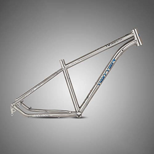Mountainbike-Rahmen : AndyJerzy 2.0 Scheibenbremsen-Straßenrahmen mit Carbonfaser-Vorderradgabel Integrierte Gruppenschüssel Vorder- und Hinterachse Schnellspanner (Farbe : Silber, Größe : 27.5Inch)
