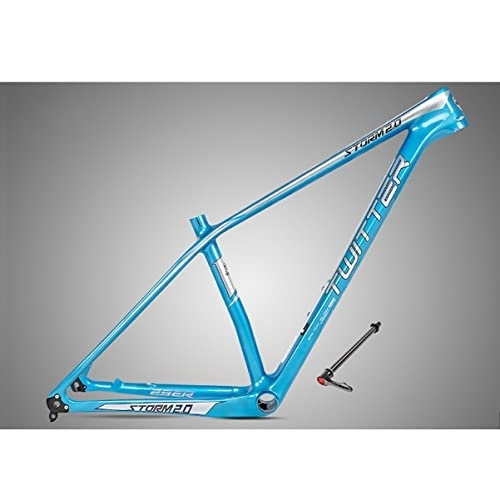 Mountainbike-Rahmen : DFNBVDRR Kohlefaser 15'' / 17'' / 19'' MTB-Rahmen 142 * 12MM Steckachse Scheibenbremse Fahrradrahmen Für 29-Zoll-Laufrad XC MTB-Rahmen BB92 Tretlager (Color : Blue, Size : 19x29'')