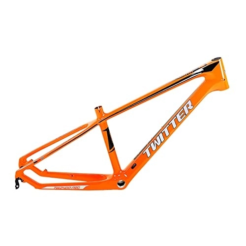 Mountainbike-Rahmen : DFNBVDRR Mountainbike-Rahmen 24x13.5Zoll Kohlefaser Schnellspanner 135mm MTB / BMX-Rahmen BSA68mm Tretlager Interne Kabelverlegung Fahrradrahmen (Color : Orange, Size : 24x13.5in)