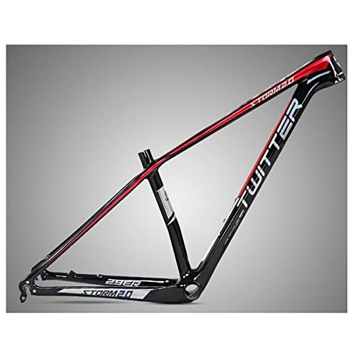 Mountainbike-Rahmen : DFNBVDRR MTB Carbon-Rahmen 29er Mountainbike-Rahmen 15'' / 17'' / 19'' XC-Trail-Fahrradrahmen Scheibenbremse Schnellspanner 135mm BB92 Verlegung Intern (Color : Black Red, Size : 17x29'')