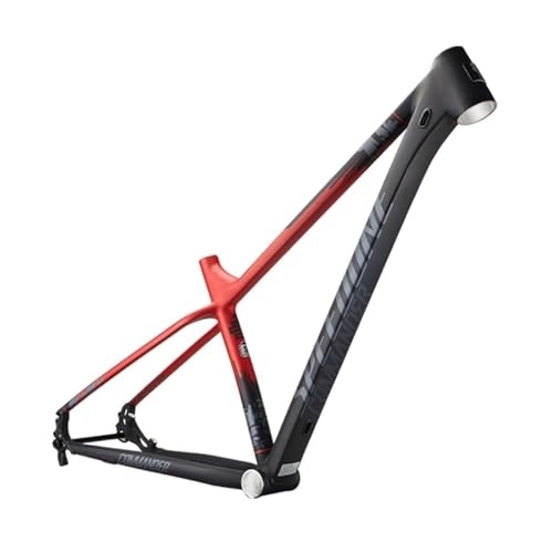 Mountainbike-Rahmen : DFNBVDRR XC MTB-Fahrradrahmen 29er Aluminiumlegierung Scheibenbremse Hardtail Mountainbike-Rahmen Steckachse 12x142mm BB92 Interne Verlegung (Color : Black Red, Size : M)