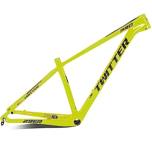Mountainbike-Rahmen : DHNCBGFZ Carbonfaser MTB Fahrradrahmen 27, 5 / 29er MTB Rahmen Hardtail Mountainbike Rahmen 15'' / 17'' / 19'' Schnellspanner 135mm BB92*41mm Routing Interne (Color : Fluorescent Yellow, Size : 29x15'')