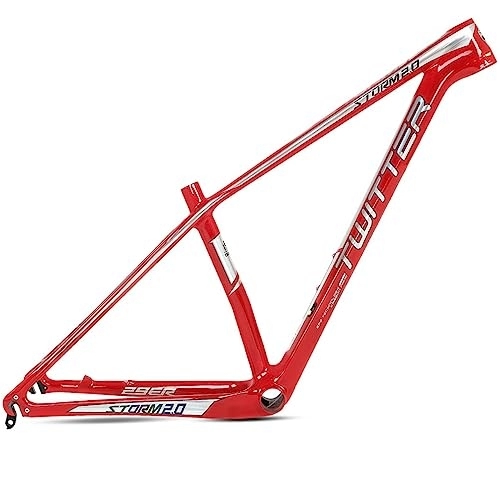 Mountainbike-Rahmen : DHNCBGFZ Mountainbike Rahmen Kohlefaser 27, 5er 29er Hardtail Mountainbike-Rahmen 15'' / 17'' / 19'' Scheibenbremse QR 135mm BB92 Interne Führung XC / AM (Color : Rosso, Size : 29x19'')