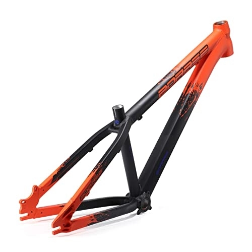 Mountainbike-Rahmen : FAXIOAWA Fahrradrahmen, 26-Zoll-Downhill-Mountainbike-Hartrahmen aus Aluminiumlegierung, kompatibel mit gerader / konischer Gabel, 30, 8 mm Sattelstützendurchmesser, Orange