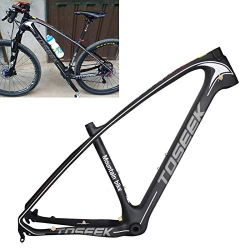 Mountainbike-Rahmen : Grau LOGO MTB Mountainbike-Rahmen Full Suspension T800 Carbon-Faser Fahrradrahmen, Größe: 27, 5 x 17 Zoll.