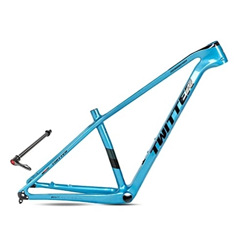 Mountainbike-Rahmen : HIMALO Carbon Hardtail Mountainbike Rahmen 27.5er 29er Scheibenbremse MTB Rahmen 15'' / 17'' / 19'' XC Internal Routing Frame Steckachse 12 * 148mm Boost (Color : Blauw, Size : 19'')