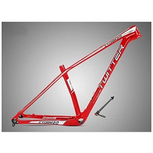 Mountainbike-Rahmen : HIMALO Carbon MTB Rahmen 27.5er 29er Mountainbike Rahmen 15'' / 17'' / 19'' XC Hardtail Rahmen Interne Führung Scheibenbremse Steckachse 12 * 142mm (Color : Red, Size : 27.5 * 15'')