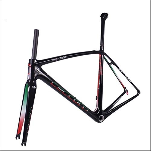 Mountainbike-Rahmen : HNXCBH Fahrradrahmen Ultra Light 765g Carbon-Straßen-Rahmen Toray Carbon-Faser-Fahrrad-Rahmen-Innenlager Kurbel (Color : 47cm)
