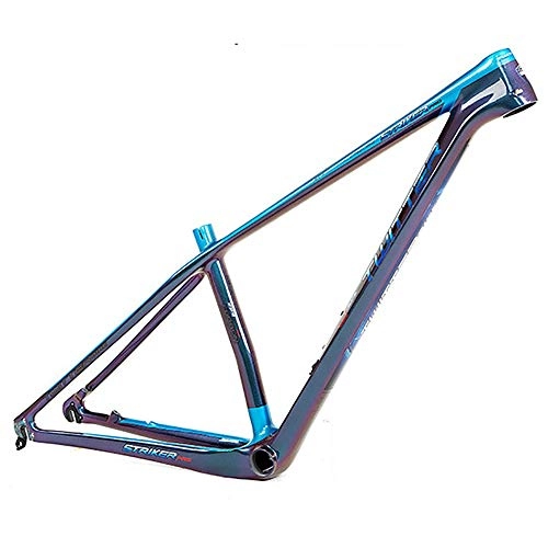 Mountainbike-Rahmen : KYEEY Fahrradkörperhalterung 18K Carbon Mountain Rahmen Cross Country Farbwechsel Mountain Bike Carbon Rahmen Schwarz Fahrradzubehör (Farbe : Schwarz, Größe : 27.5Inch)