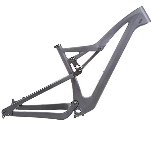 Mountainbike-Rahmen : LJHBC Fahrradrahmen Carbonfaser-Soft-Tail-Aufhängungsrahmen Geeignet für XC / AM / FR / Enduro Cross Country Mountainbike Rack Set Geeignet für 27.5er / 29er (Color : Black, Size : 17.5in)