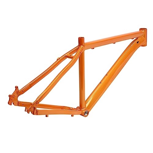 Mountainbike-Rahmen : Mgorgeous 26 Zoll Fahrrad Rahmen - Kohlefaser Fahrradrahmen aus Aluminiumlegierung Mountainbike-Rahmen Scheibenbremse Mountainbike Straßenfahrrad Neigung Hartschwanz Rahmen (Orange)