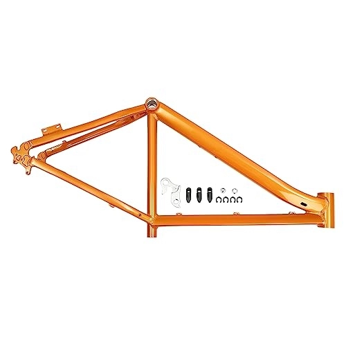 Mountainbike-Rahmen : Mountainbike Fahrradrahmen aus Aluminiumlegierung, 17 Zoll Größe Mountainbike Rahmen für 26 Zoll Fahrrad, Kohlenstoffrahmen Rahmen Scheibenbremse Mountainbike Straßenfahrrad Rahmen (Orange)